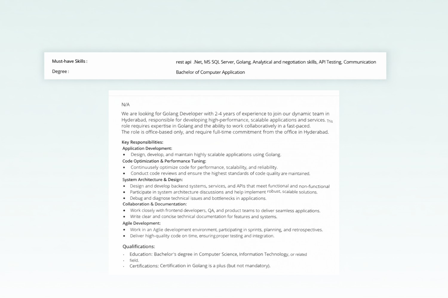 JD and Role Understanding