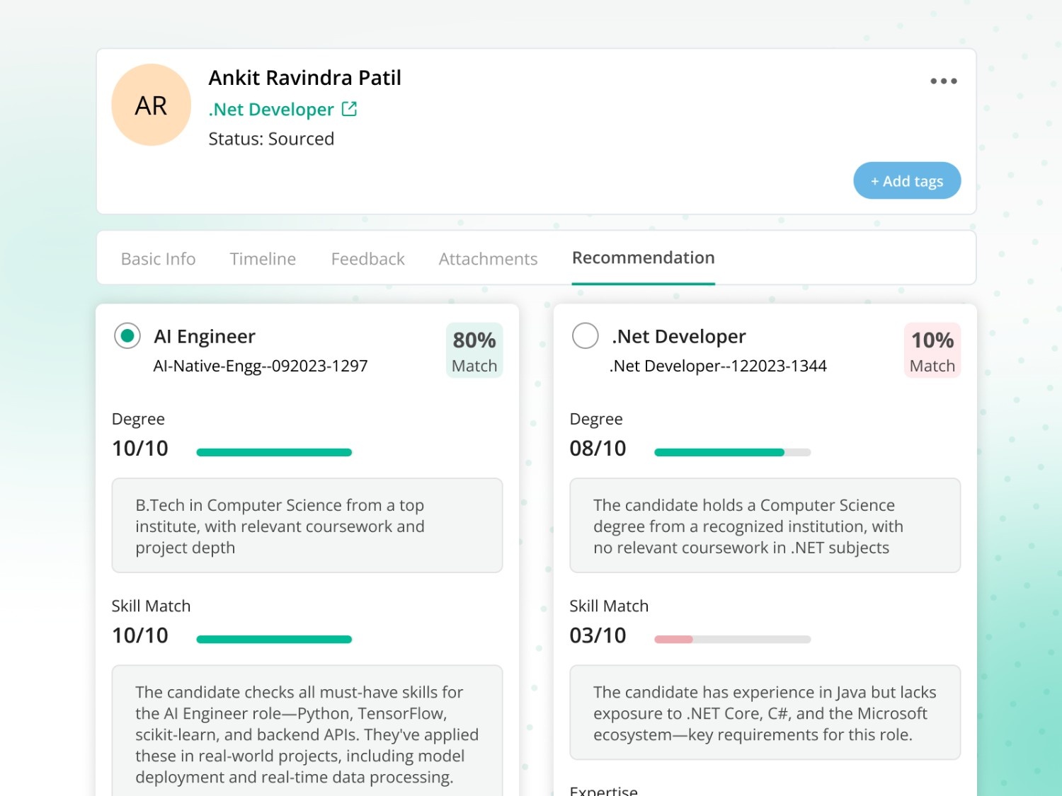 AI Recruitment Software in action